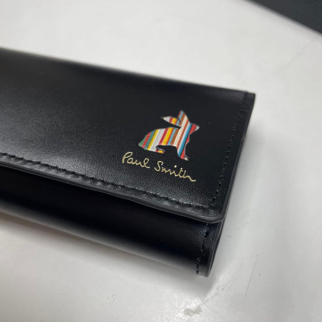 雷216 Paul Smith キーケース マーケトリーストライプラビット