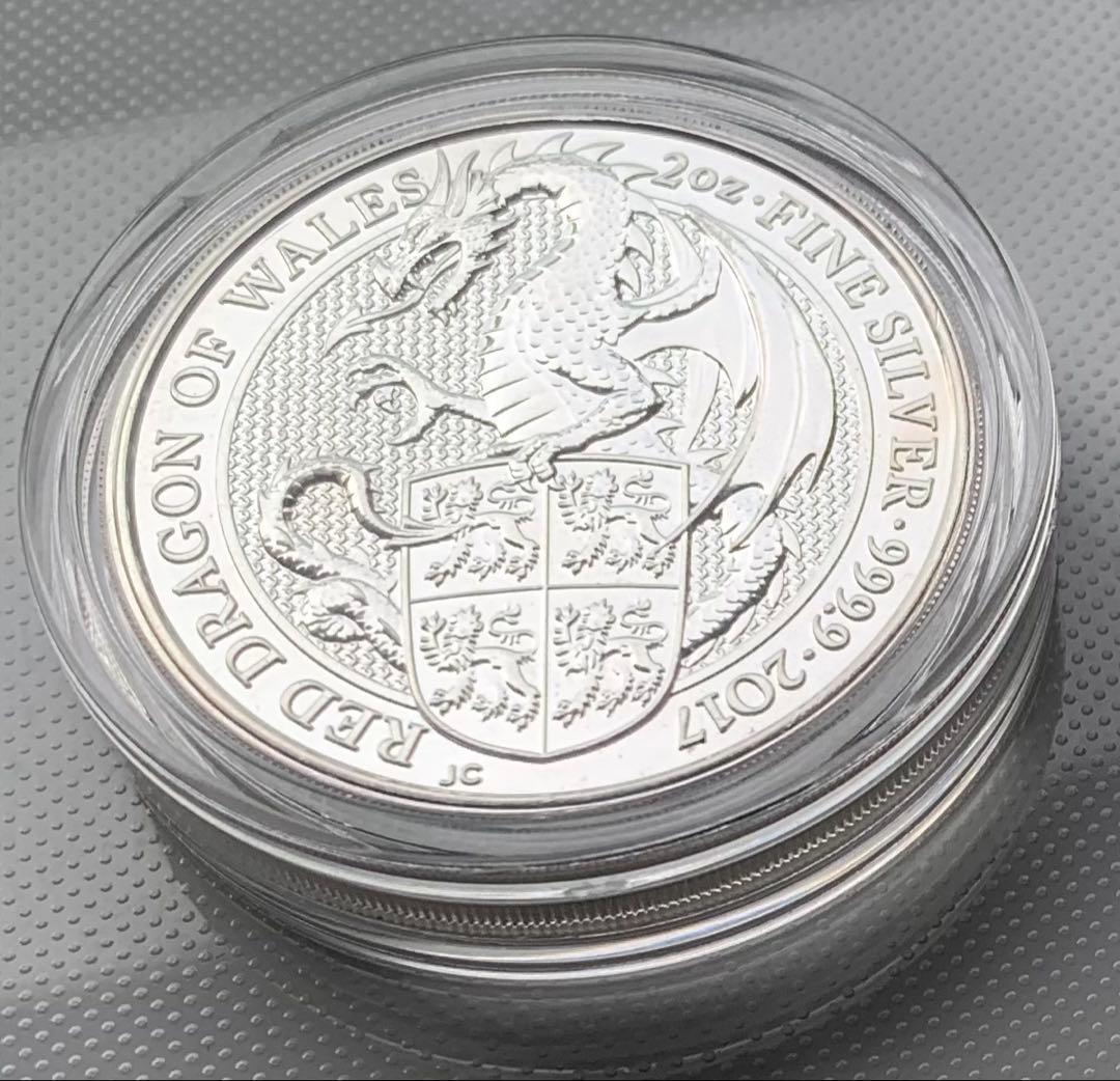ピ*☆様 Red Dragon of Wales 2oz 銀貨