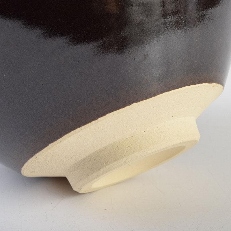 茶道具　京焼　万代草山造　梅花銅覆天目茶碗　清水公照極め箱　C　R9538