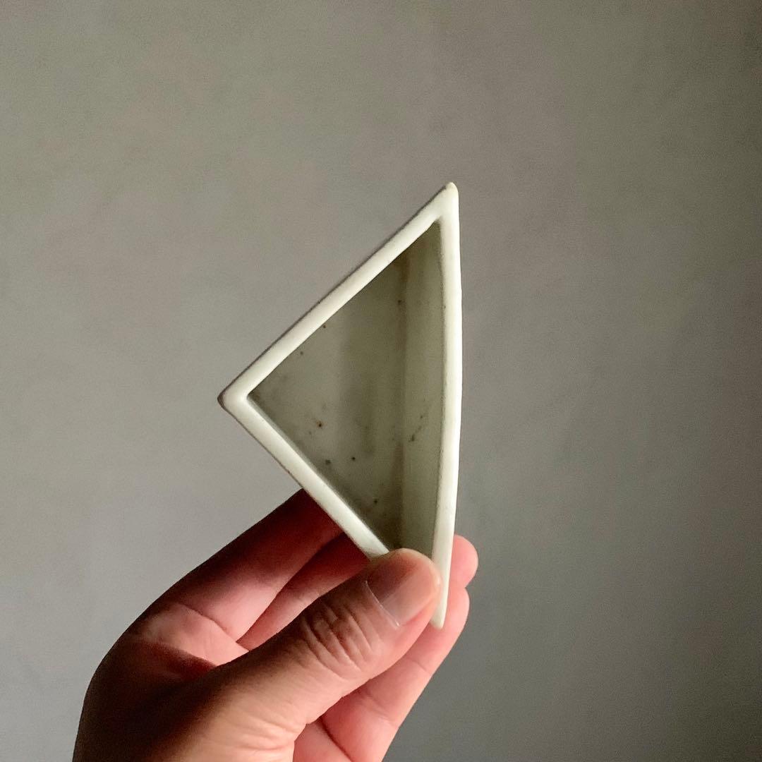 白磁 三角 筆洗 古道具 アンティーク