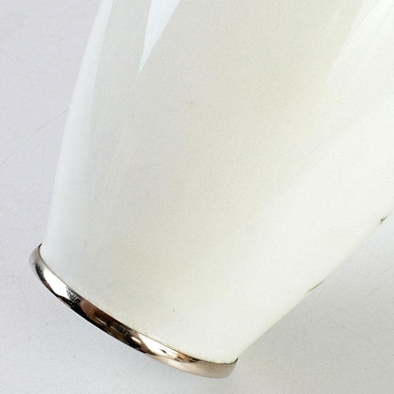 七宝焼　白地竹文　花瓶　時代箱　V　9506