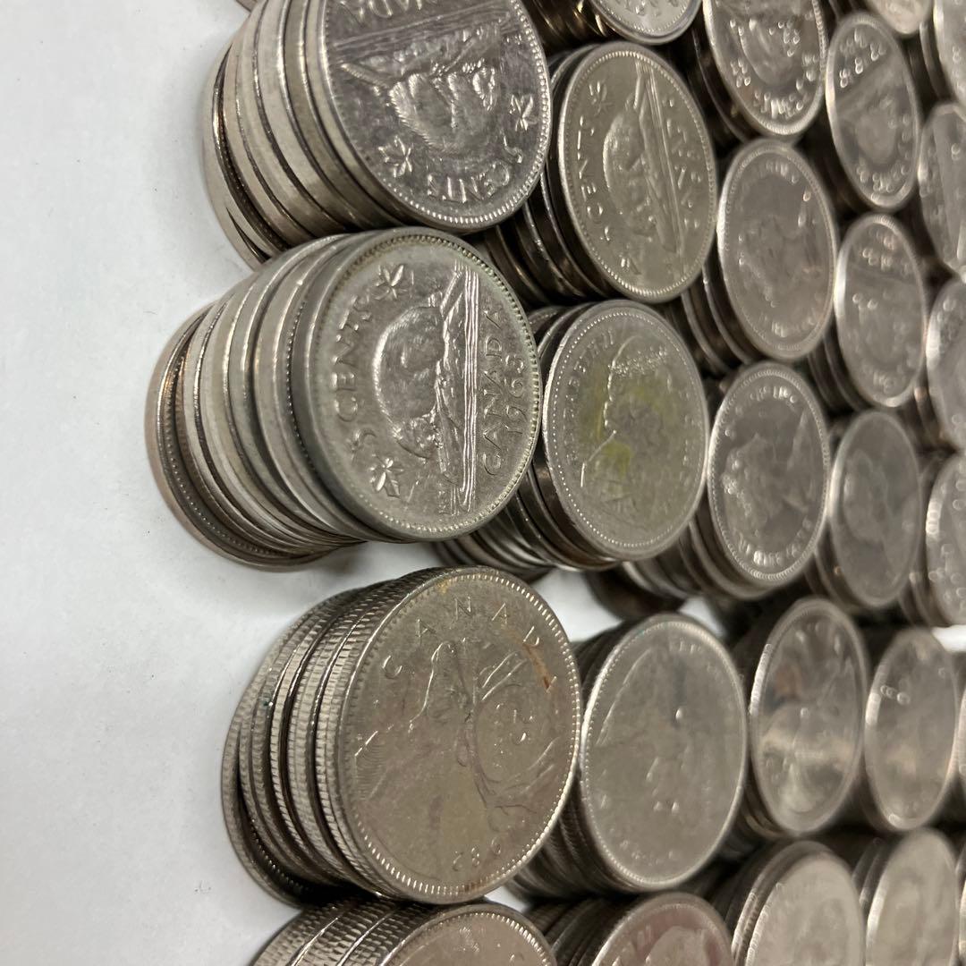 カナダ　25セント　トナカイ　249枚　ビーバー　5セント　255枚　まとめ売り