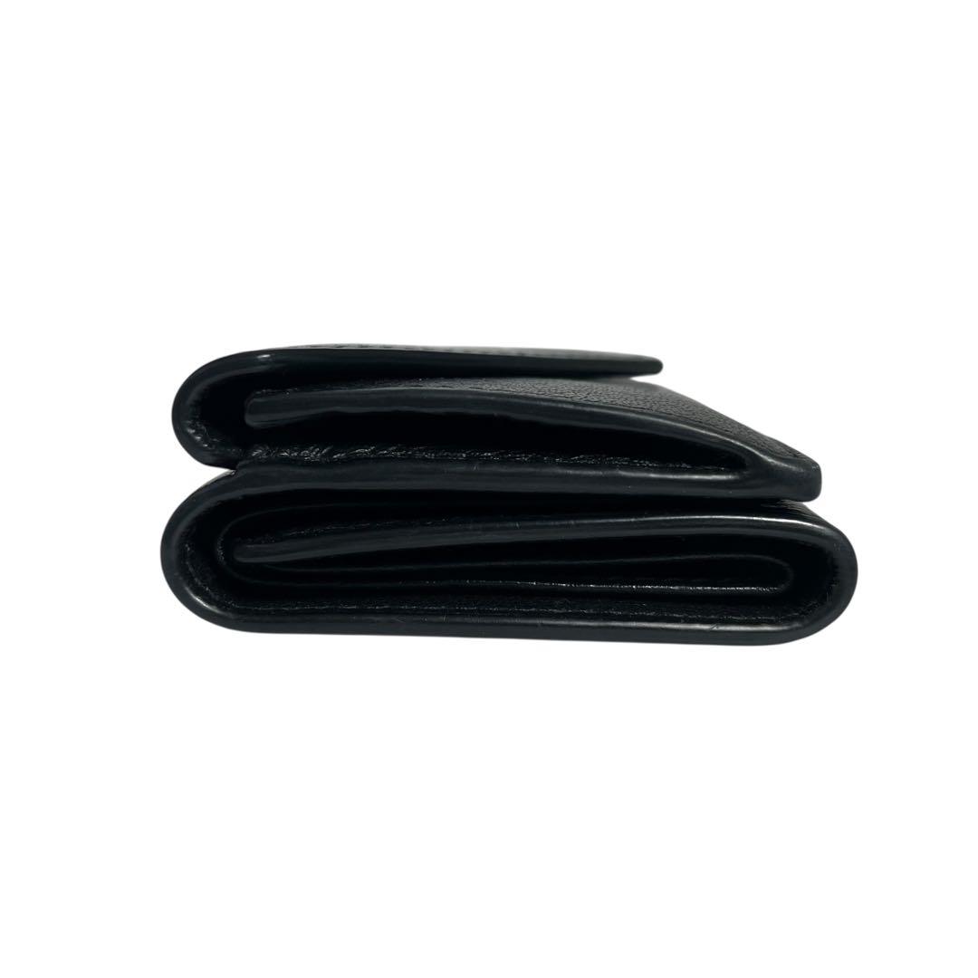 希少✨バレンシアガ ペーパーミニウォレット 三つ折り財布 ロゴ刻印 ブラック