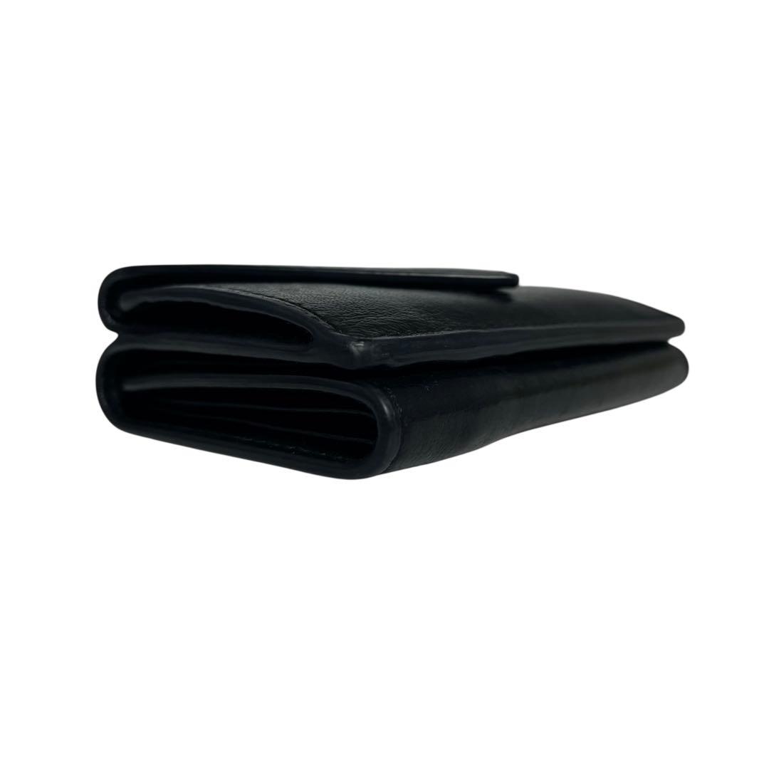 希少✨バレンシアガ ペーパーミニウォレット 三つ折り財布 ロゴ刻印 ブラック