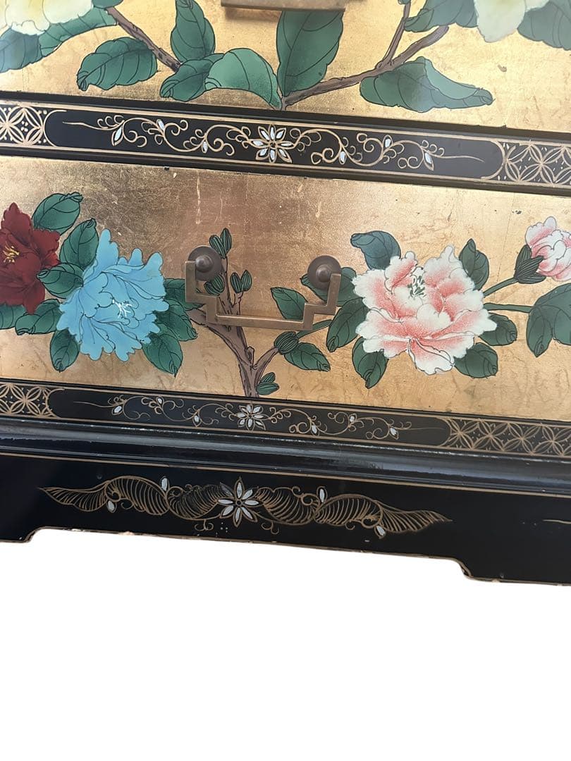 【大幅値下げ！】和風 蒔絵風 ジュエリーシェルフ ビロード張り 6段棚 店舗什器