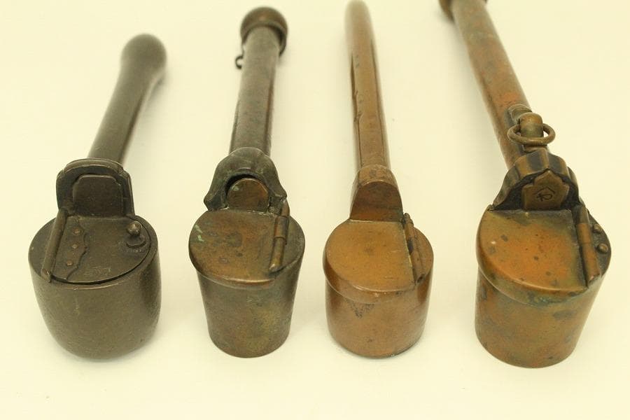 古銅 矢立 文房具 筆筒 十六個 まとめて(A564)