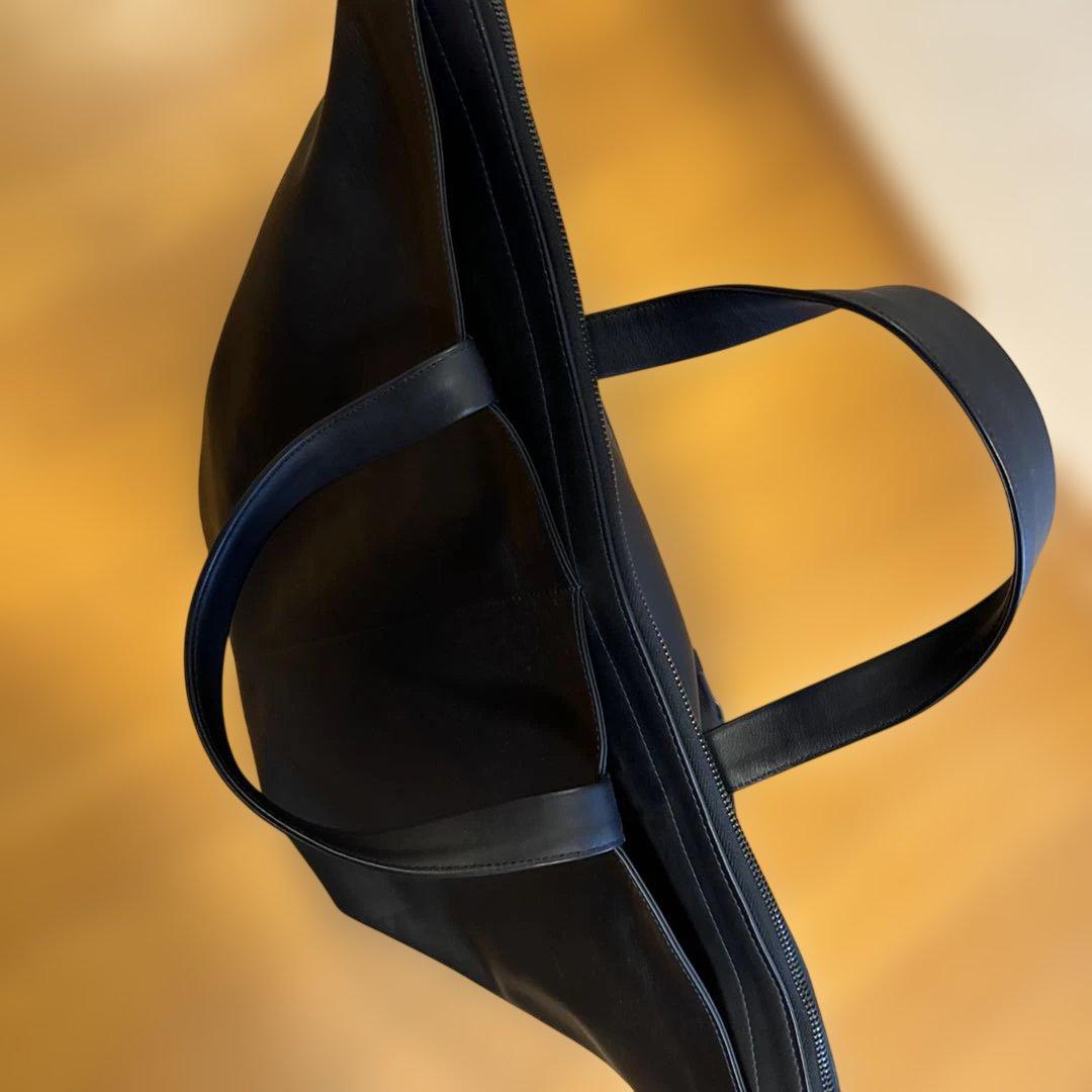 ISAAC REINA 2way レザー製ヘルメットバッグ NAVY フランス製