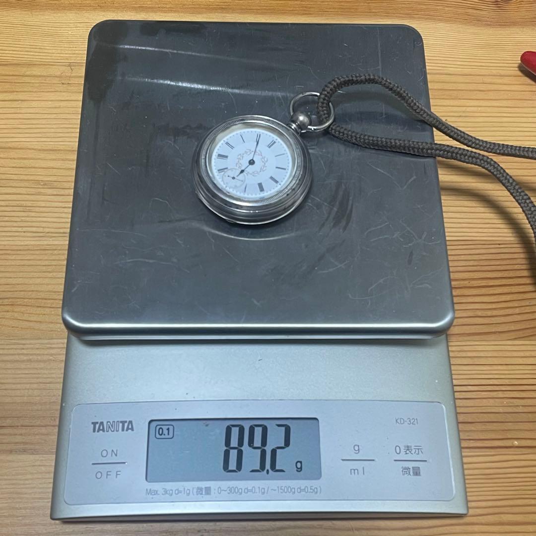 アンティーク 銀無垢 FINE SILVER 鍵巻き懐中時計 ジャンク