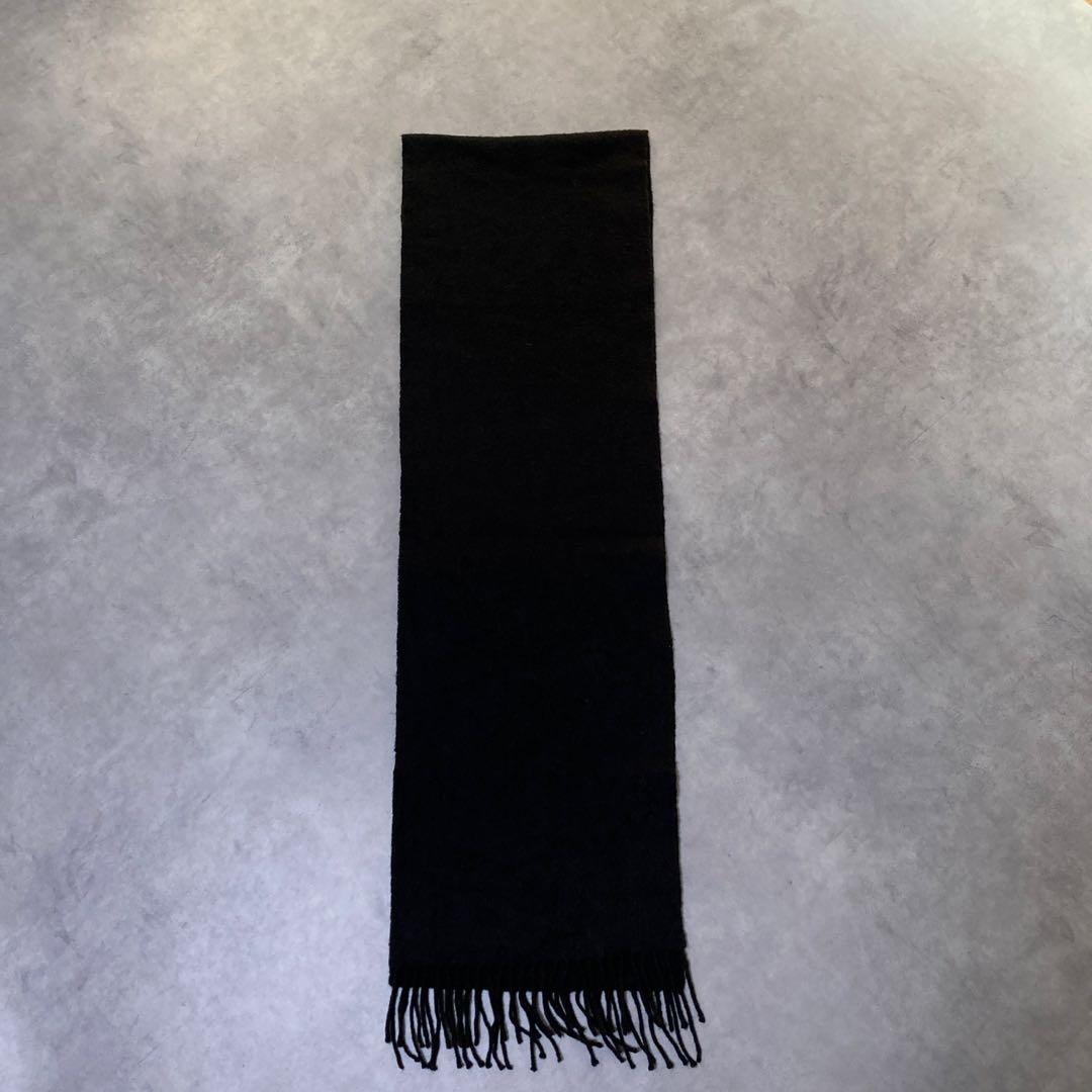 高級 Johnstons ジョンストンズ マフラー カシミヤ100 ブラック 黒