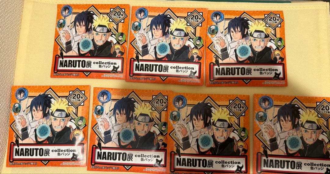 【未使用】NARUTO展限定缶バッジ 7点【ミナト カカシ 火影ナルト サスケ】