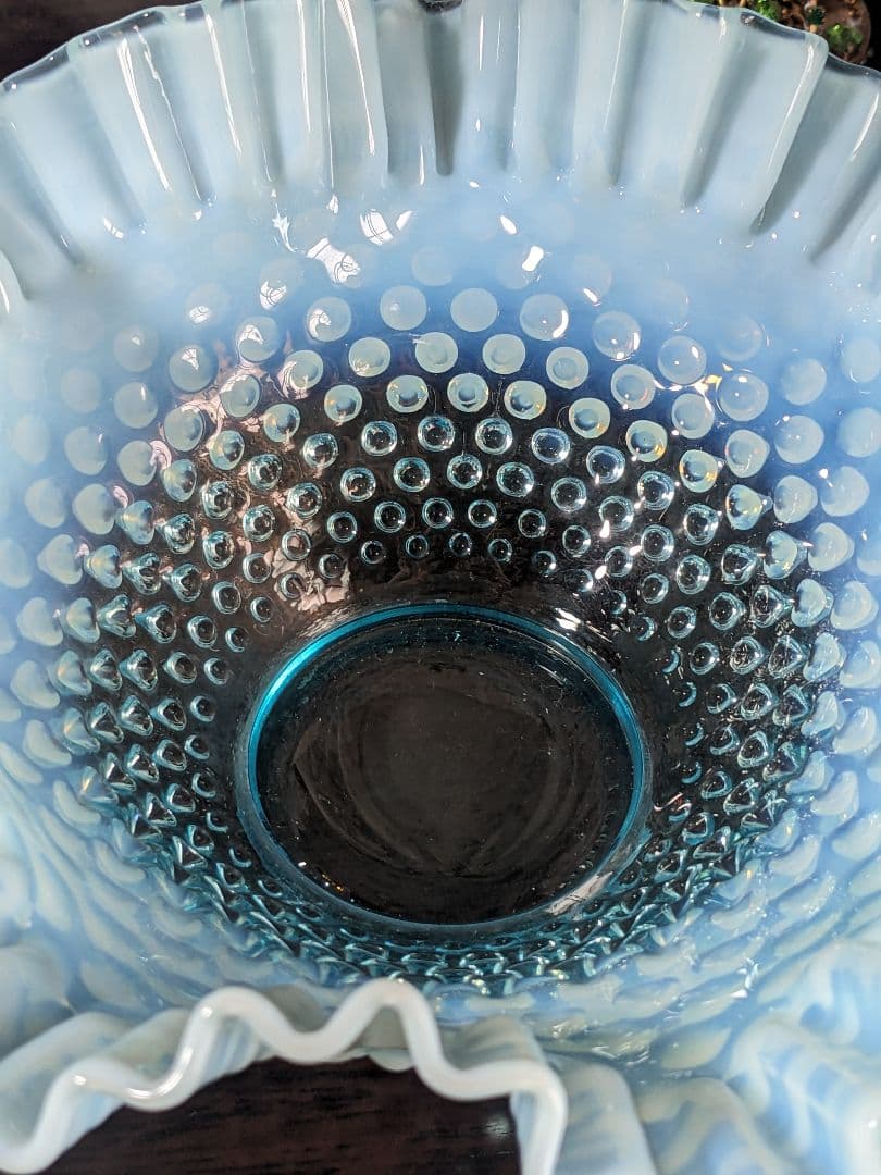 フェントン　ブルーオパルセント　ホブネイル　ラージフリルボウル お値下げ中