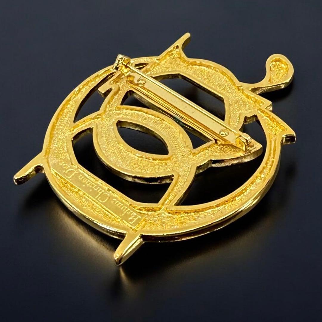 【美品】ディオール　ロゴ　エンブレム　ブローチ　ゴールド