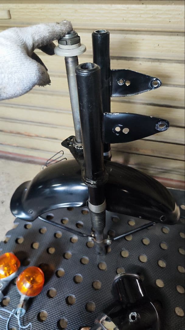 ダックス　フロントフォーク　カブトフェンダー　ホンダ純正　2型