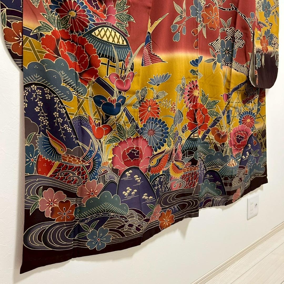 KP1771 振袖 身丈162cm 正絹 着物 成人式