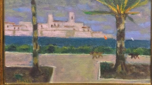 一枚の絵取扱作品　堀田高　直筆サイン『南仏カーニュにてアンチーブ』油彩0709D