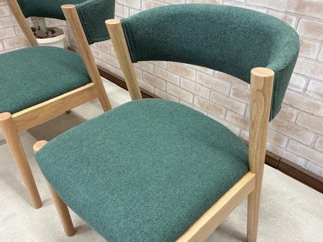 ダイニングテーブルセット　４人掛け　オーク　ナチュラル / グリーン　新品