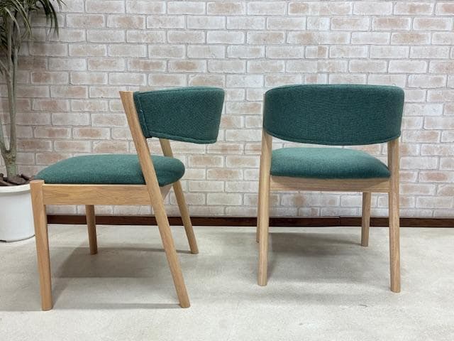 ダイニングテーブルセット　４人掛け　オーク　ナチュラル / グリーン　新品