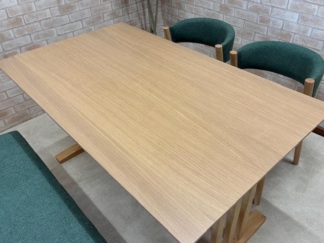 ダイニングテーブルセット　４人掛け　オーク　ナチュラル / グリーン　新品