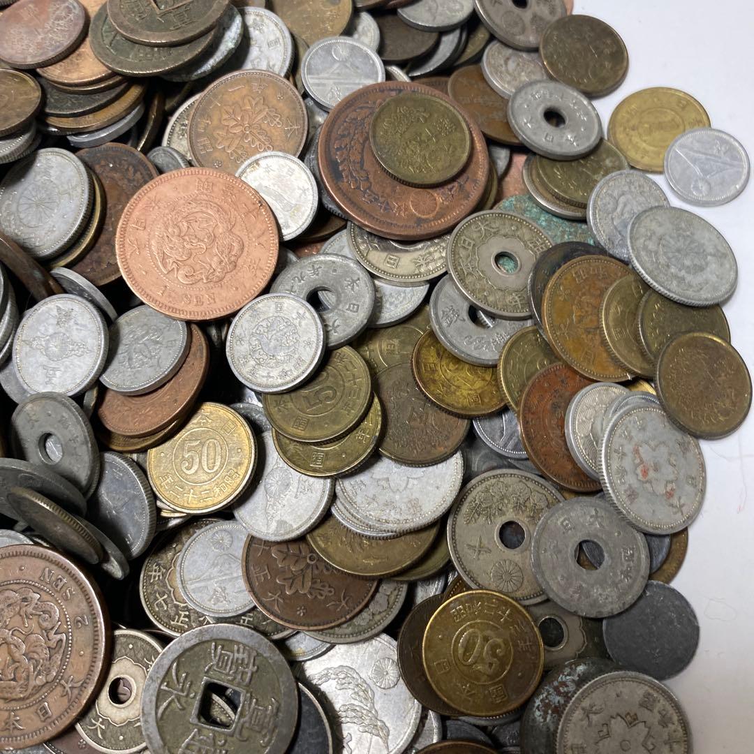 日本の古銭 明治 大正 昭和 レトロ まとめ売り 正味4.6Kg NO.51