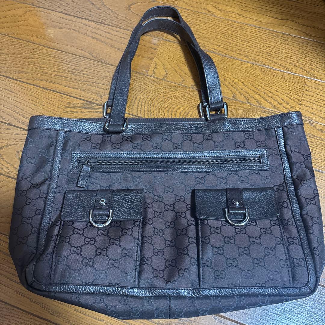 GUCCI GGパターン ハンドバッグ ブラウン