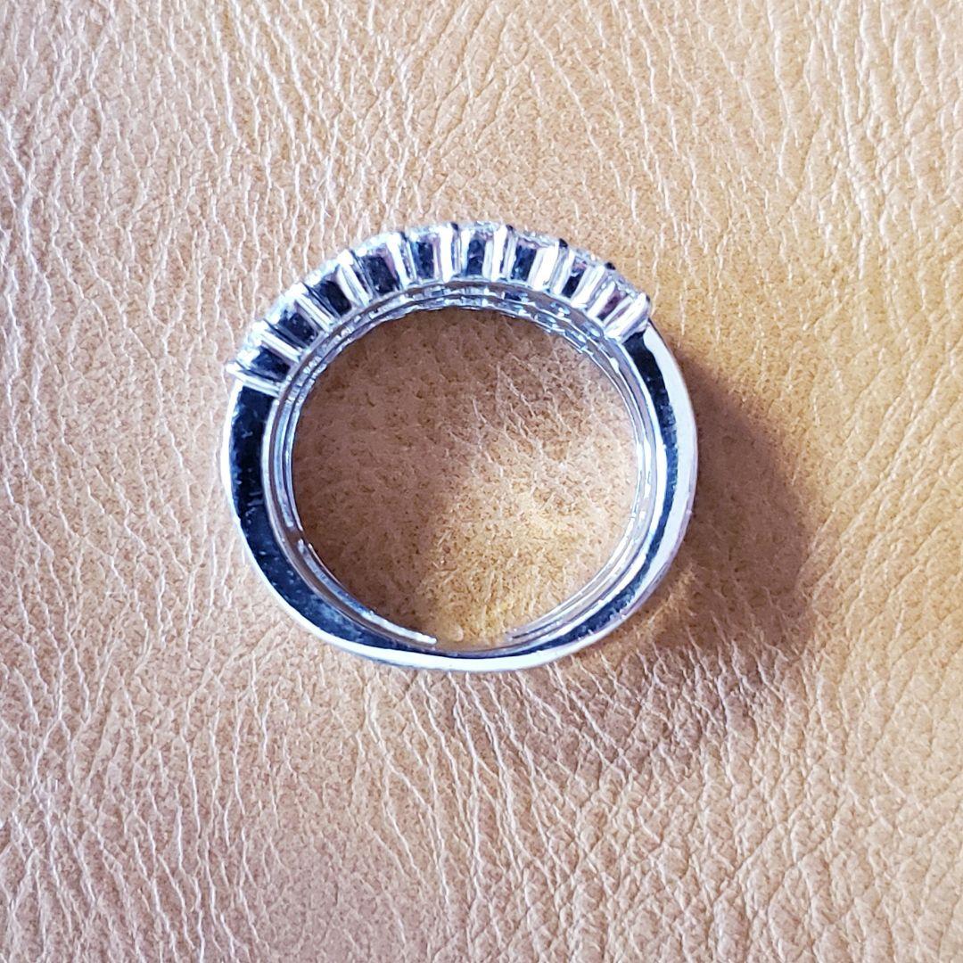 プラチナ　ダイヤモンド　3連リング　11号