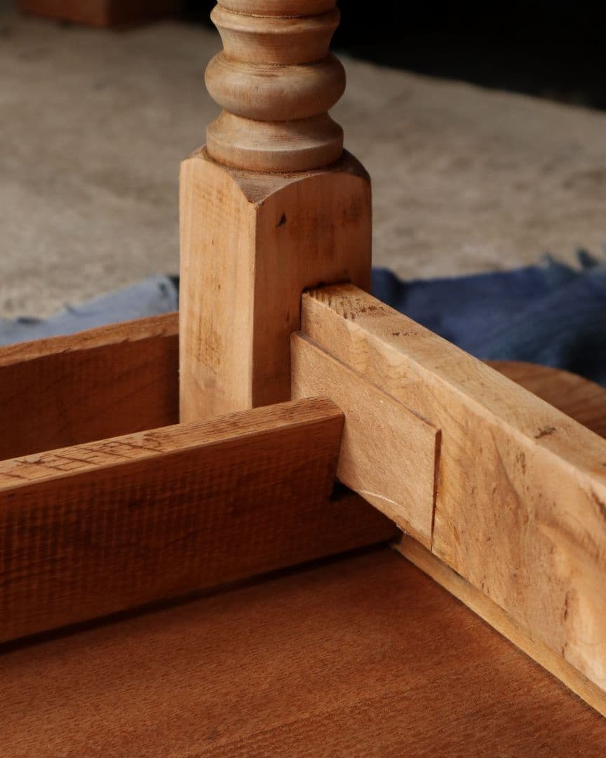 最終お値下げ 大きめサイズのろくろ脚角ちゃぶ台　古道具 古家具 ローテーブル