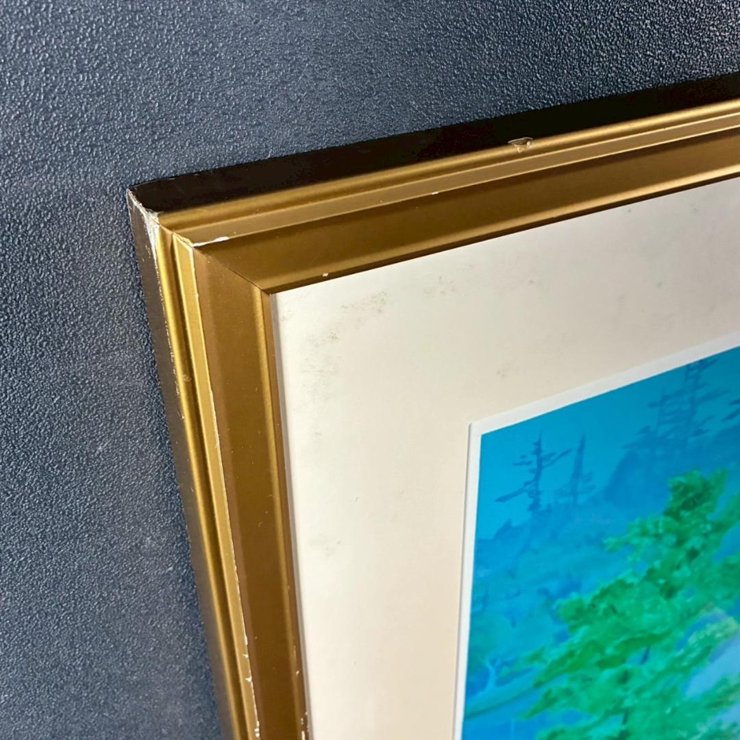 浜田昇児「緑映」リトグラフ 直筆サイン入り 額縁入り 限定150点 濱田昇児