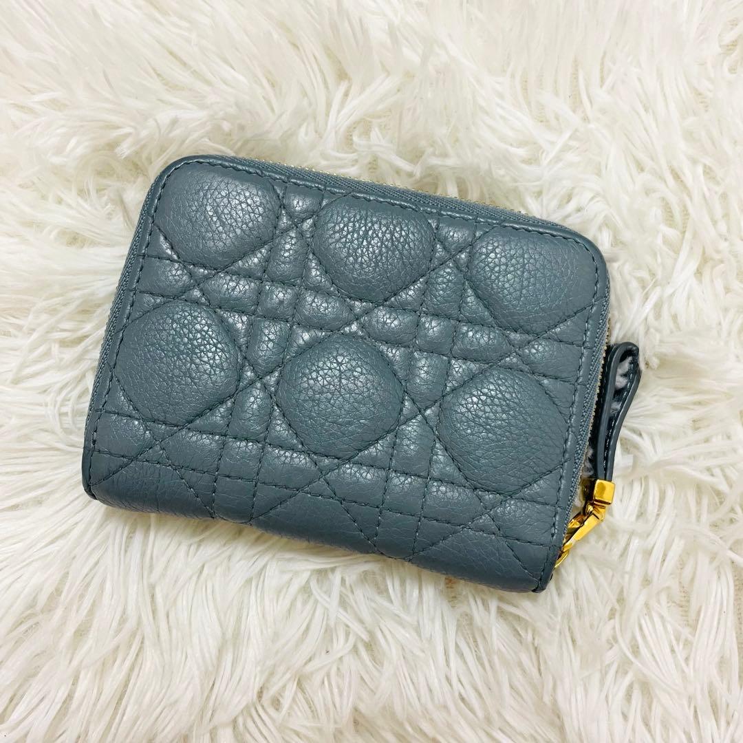 極美✨ディオール 二つ折り財布 キルティング レザー カナージュ 現行