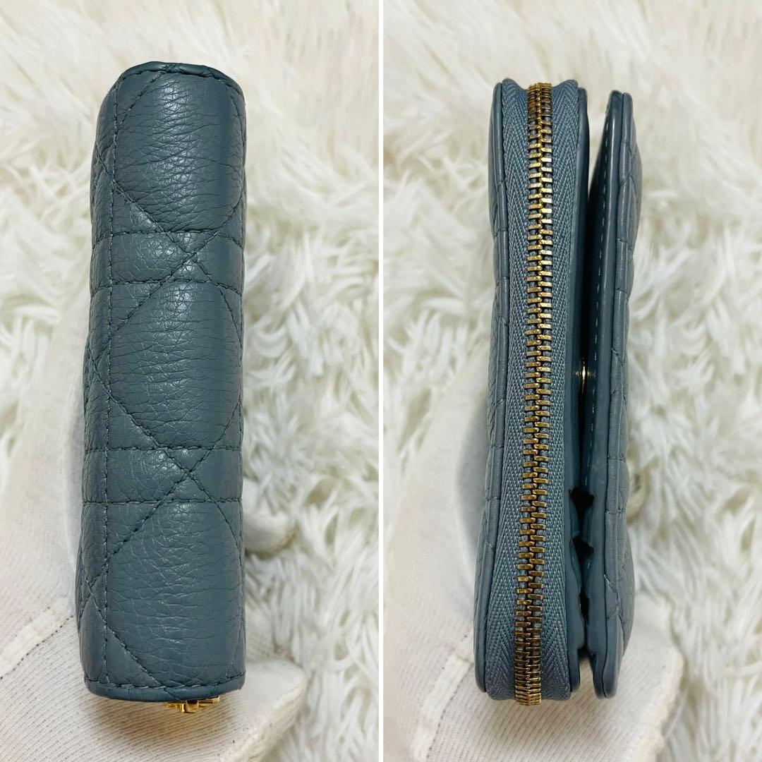 極美✨ディオール 二つ折り財布 キルティング レザー カナージュ 現行