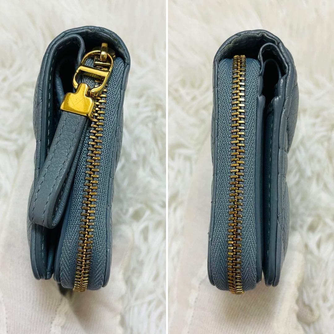 極美✨ディオール 二つ折り財布 キルティング レザー カナージュ 現行