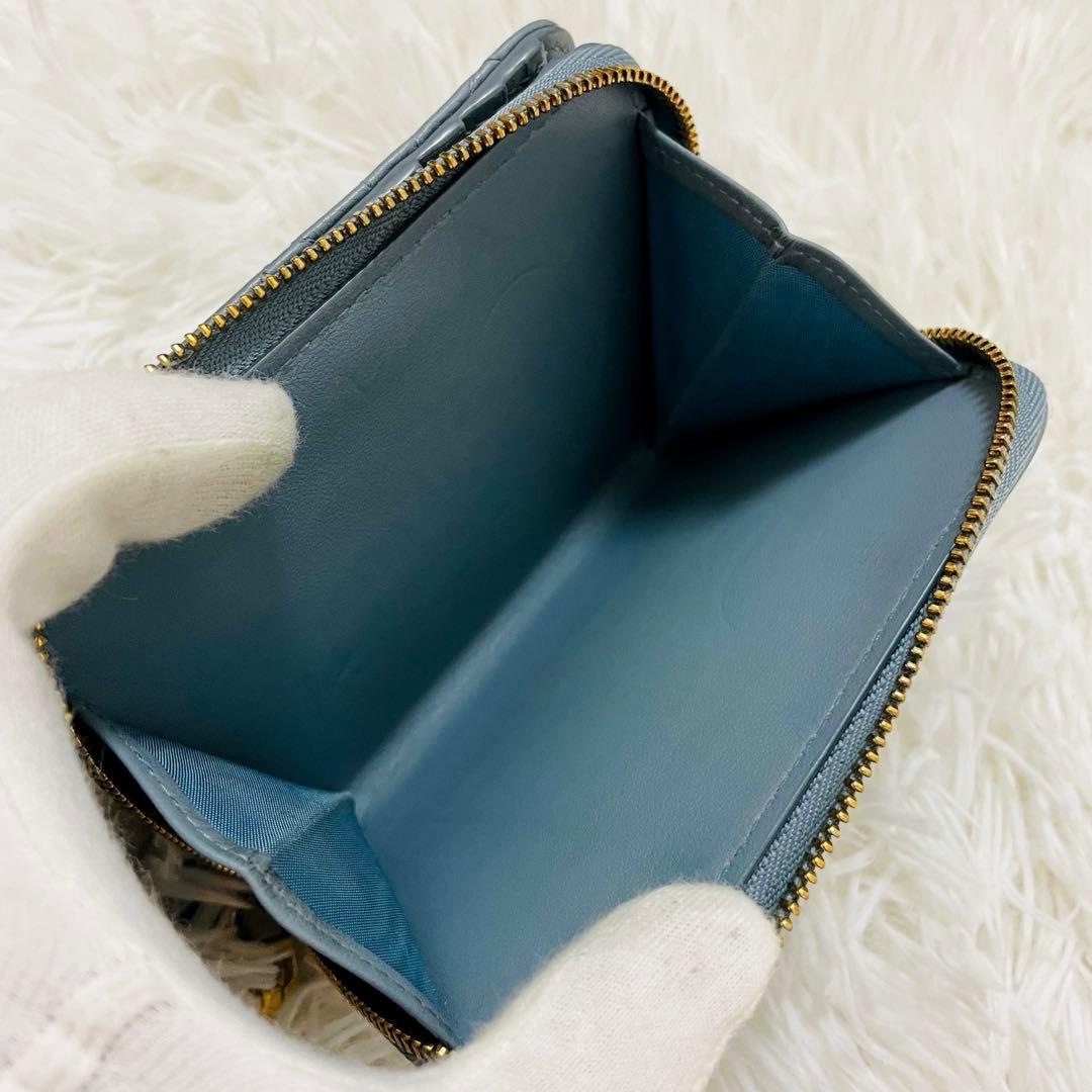 極美✨ディオール 二つ折り財布 キルティング レザー カナージュ 現行
