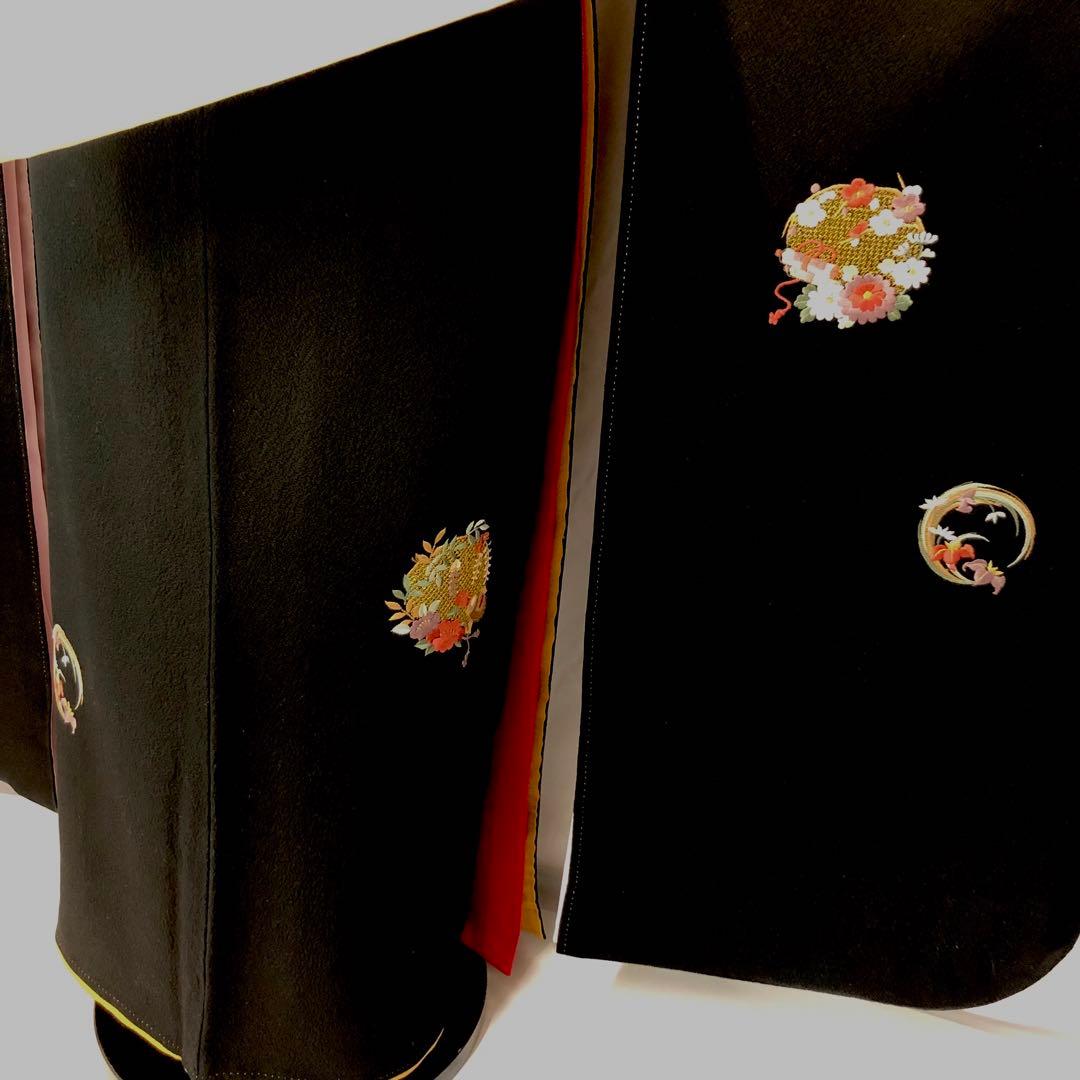 ■黒■無地振袖■刺繍■正絹黒振袖フルセット■成人式■振袖一式