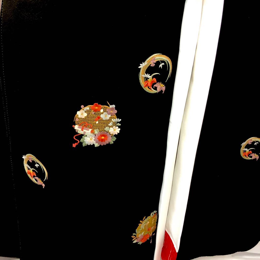 ■黒■無地振袖■刺繍■正絹黒振袖フルセット■成人式■振袖一式