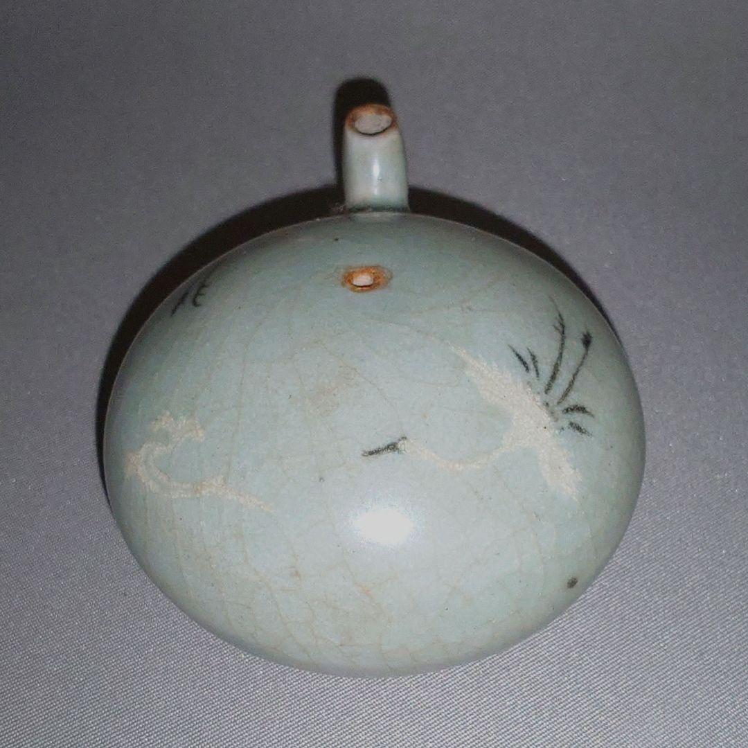 高麗青磁 『象嵌双鶴紋水滴』 硯滴　水注　朝鮮　古陶磁　古美術　民芸