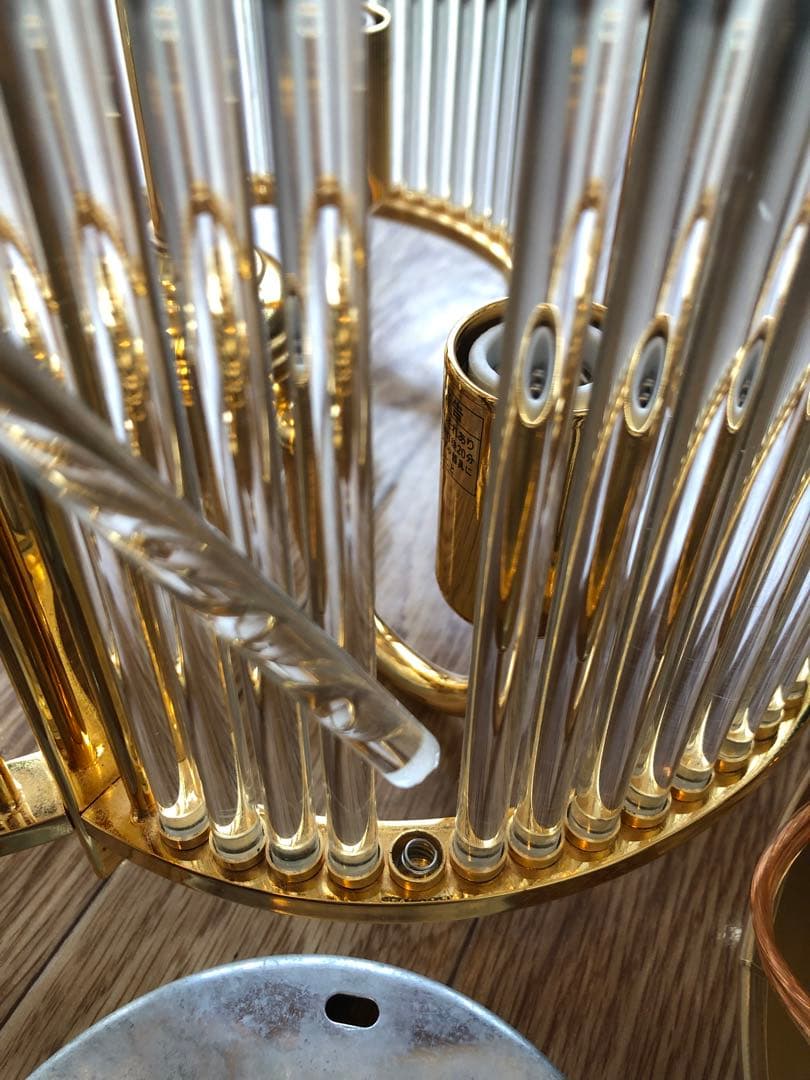 【中古照明器具】イタリア製 シャンデリア ガラスロッド 3灯