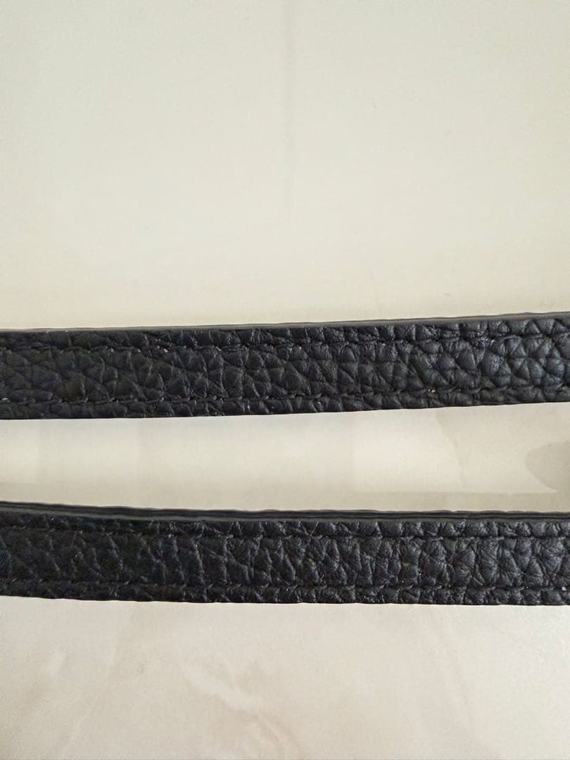 BOKAVENTURAストラップ ブラック/エトープ シルバー金具シングル