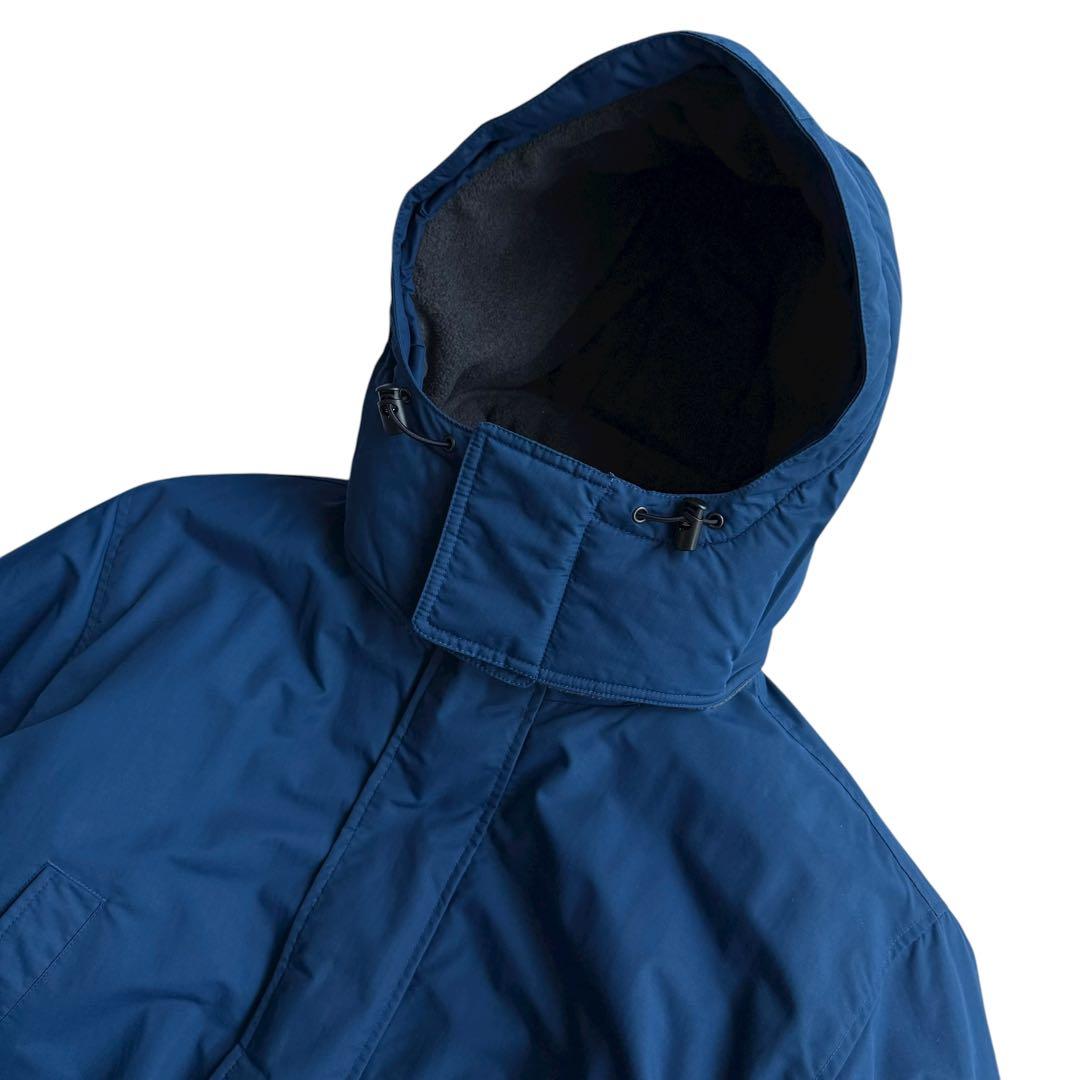 ランズエンド 中綿ジャケット コート 青 USA ビンテージ フード付 00s