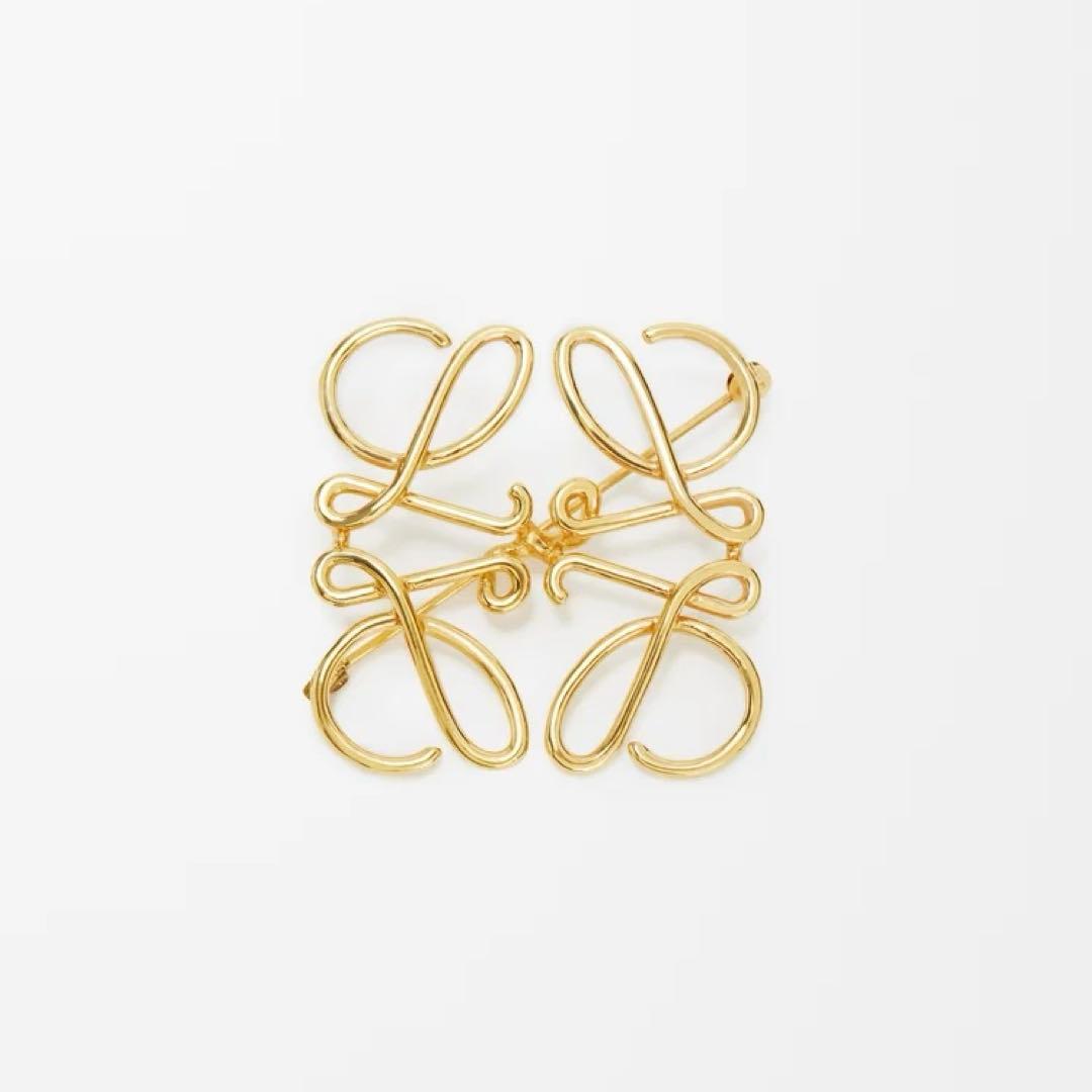 美品 LOEWE ロエベ アナグラム ブローチ メタル