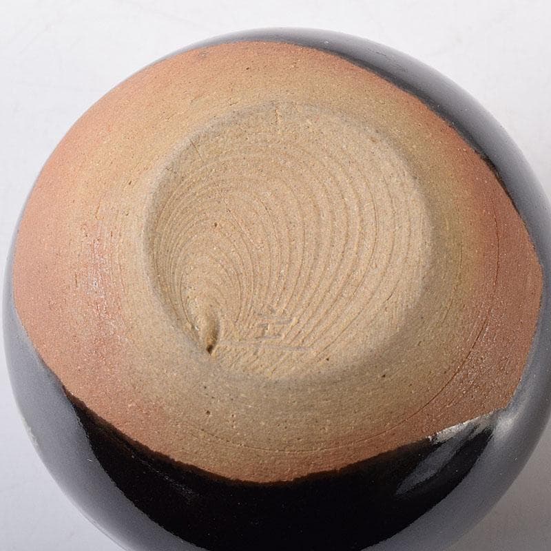 Gojyo 京焼　清水焼　桶谷定一作　文琳茶入　仕覆付　共箱　V　8205