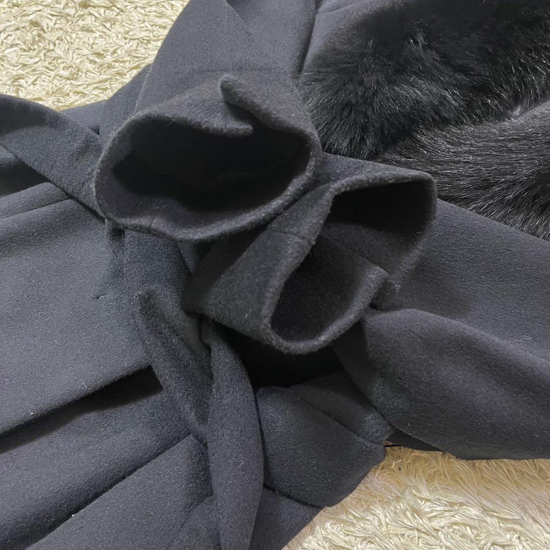 美品 Lサイズ クードシャンス　フォックスファー　チェスターコート　カシミヤ