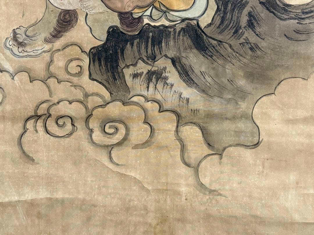 仏画　達磨　絹本肉筆　仏教美術　掛軸　送料込み250618