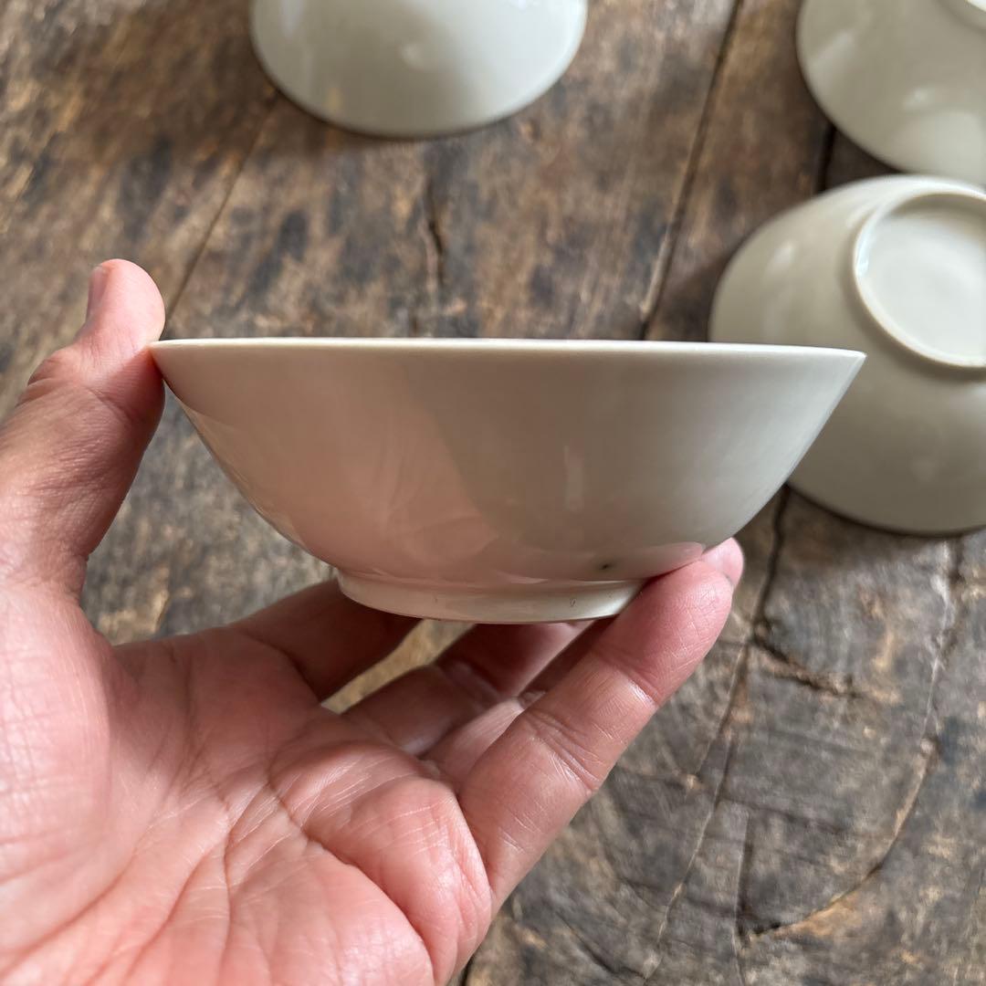 希少　砥部焼　淡黄磁　深皿　五客　白磁　白高麗