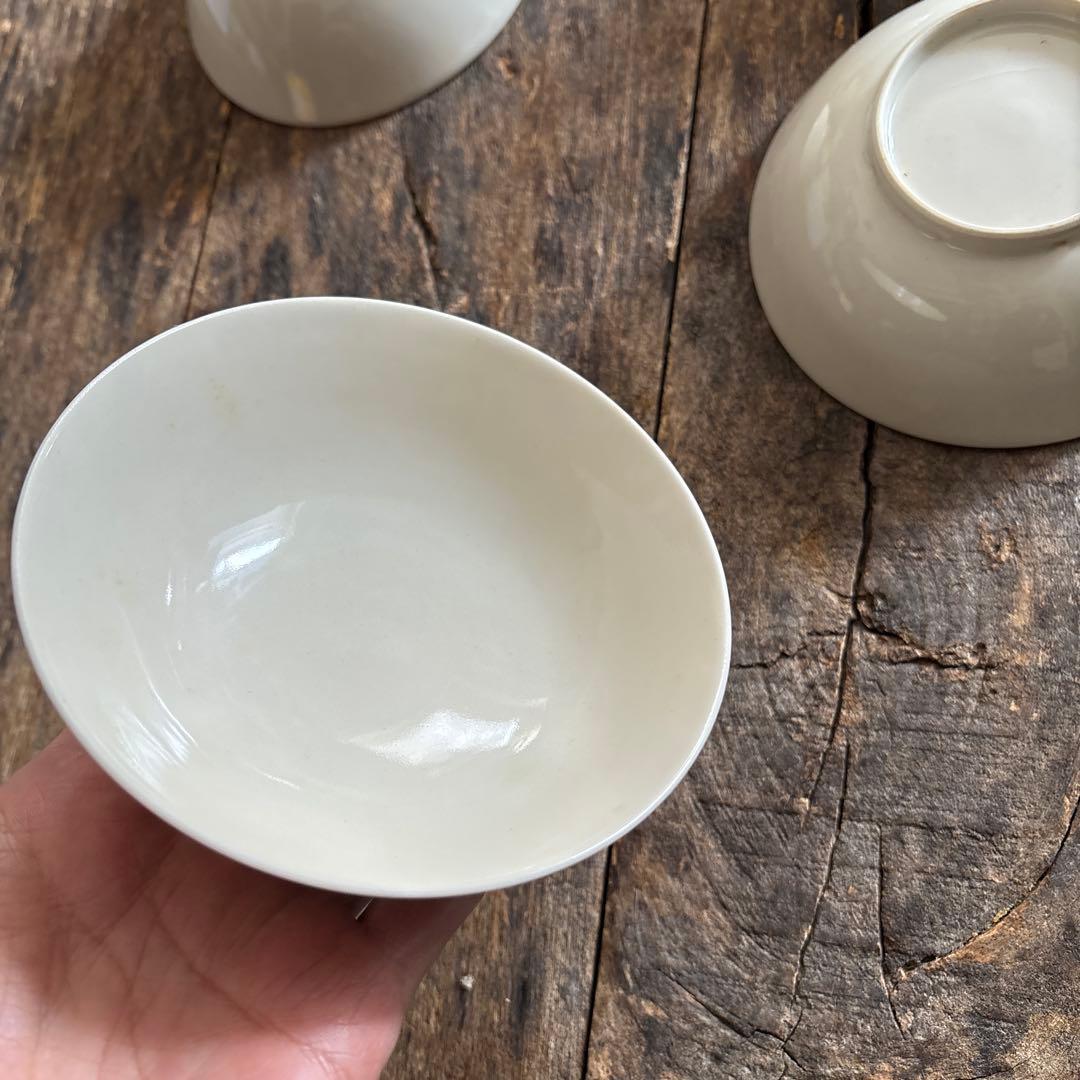 希少　砥部焼　淡黄磁　深皿　五客　白磁　白高麗