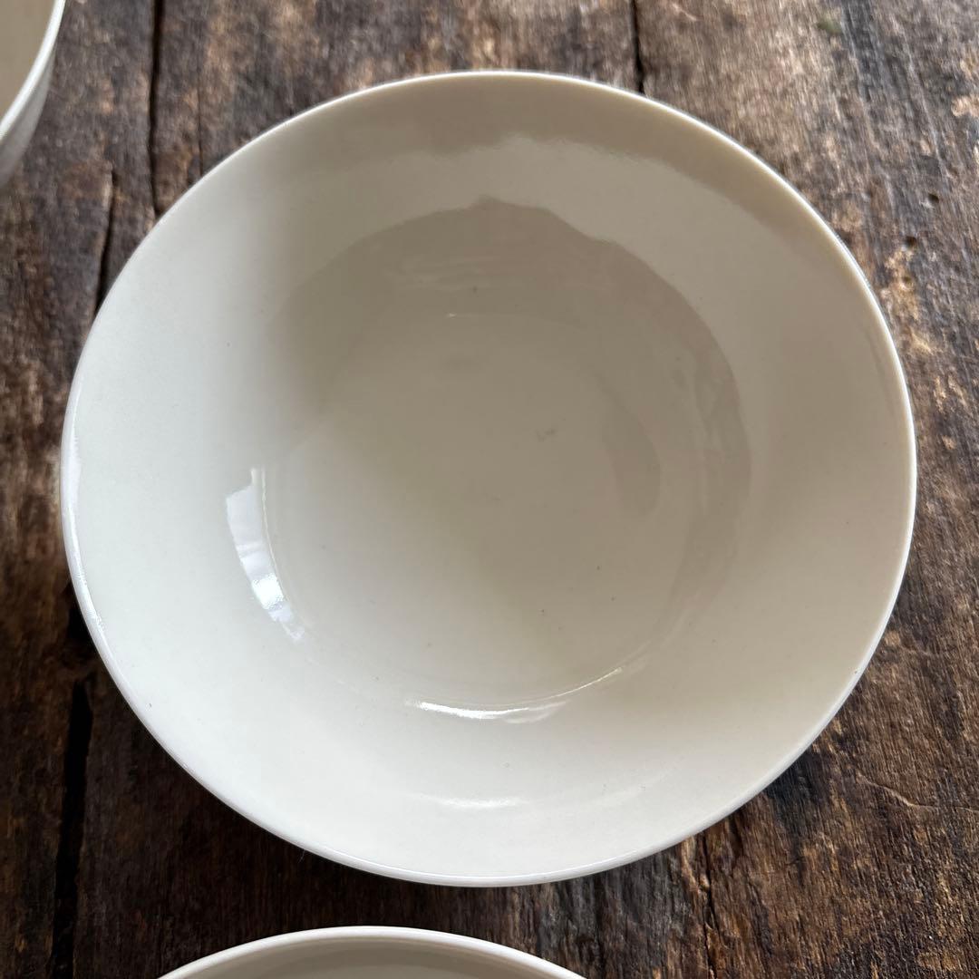 希少　砥部焼　淡黄磁　深皿　五客　白磁　白高麗