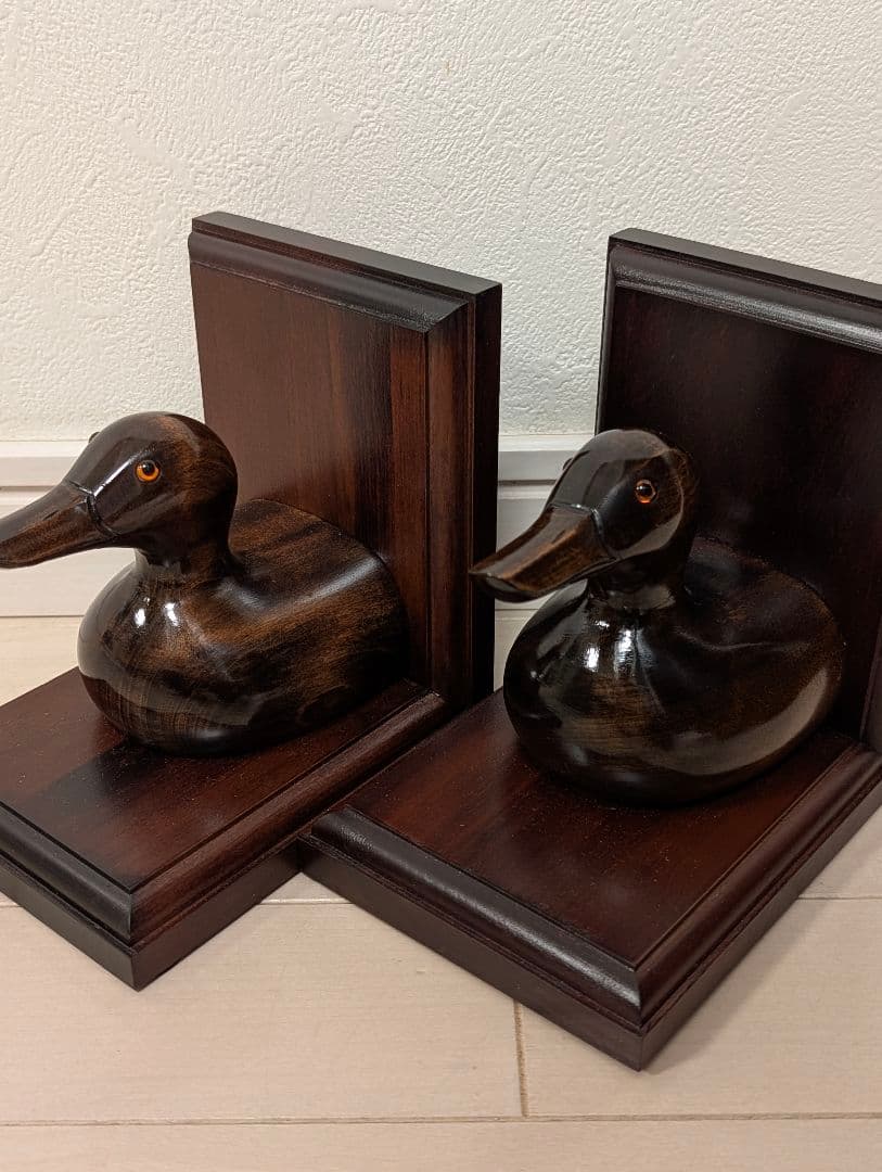 TSUBOGEN ウッドデコイ アヒル ブックエンド 壺源 ツボゲン