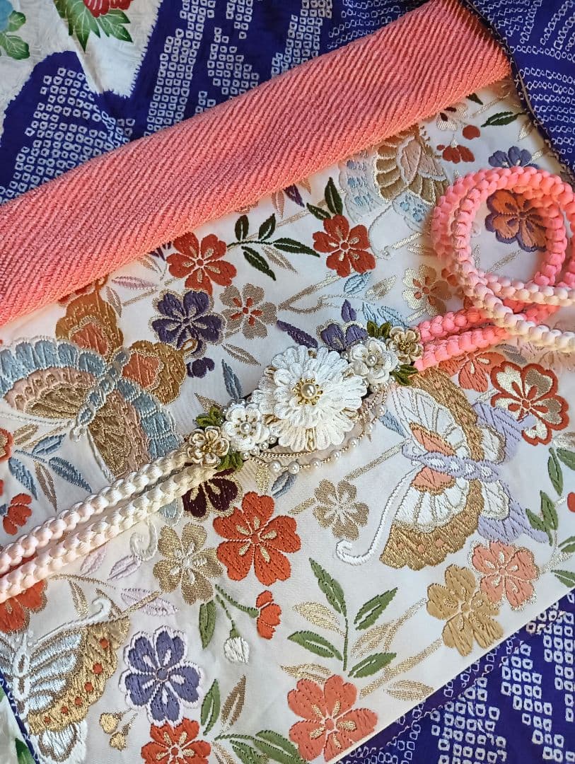 なっちゃん　振袖フルセット　絞りに型染　古典柄　美品　トールサイズ