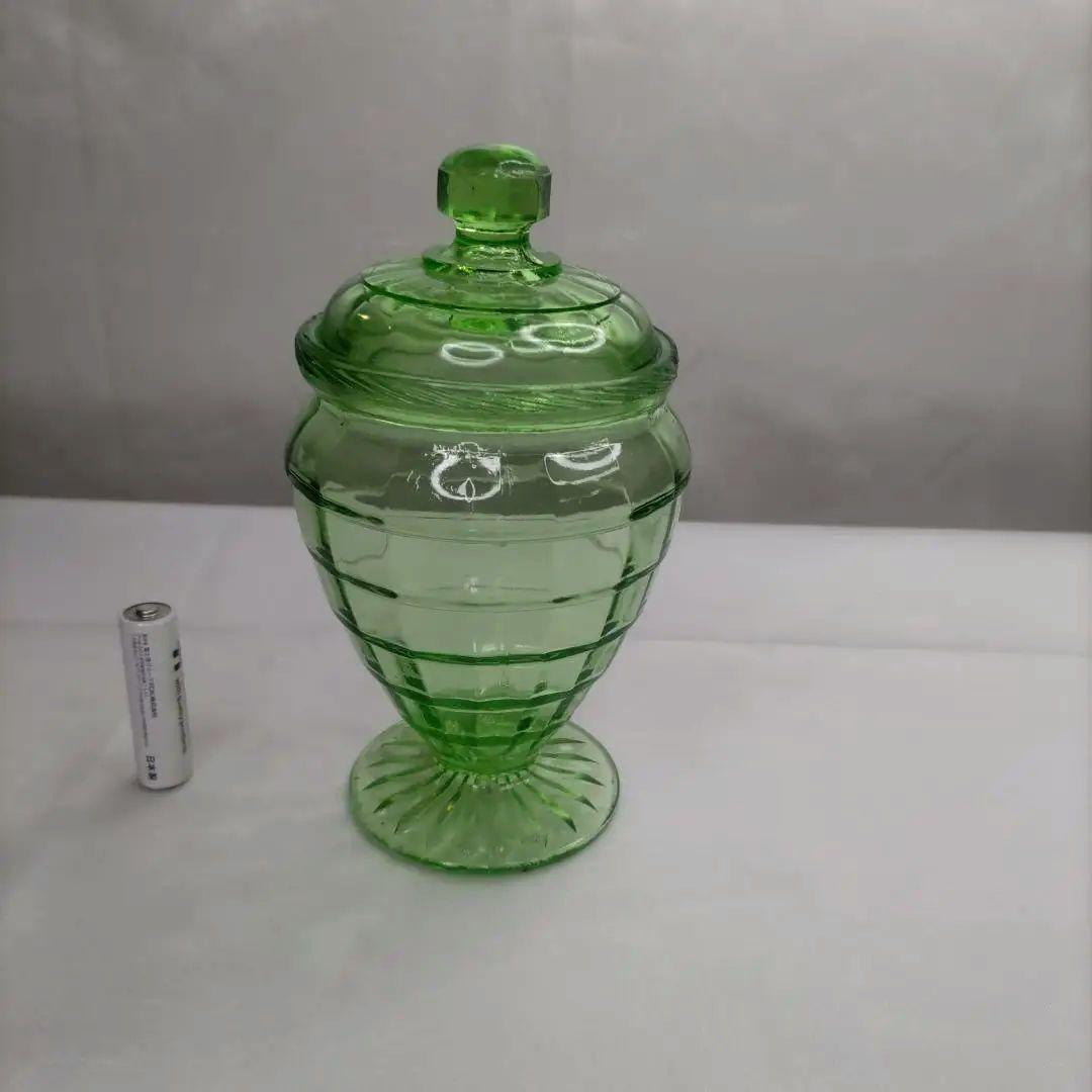 ウランガラス　キャンディポット　希少　レア　アンティーク　1客