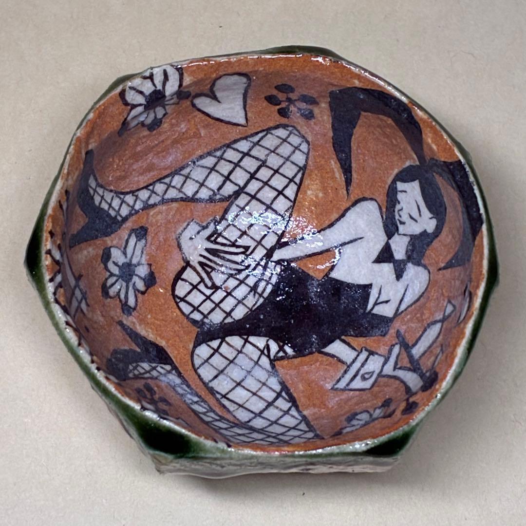 酒器 ぐい呑み 深見文紀 漫画織部 バニーガール