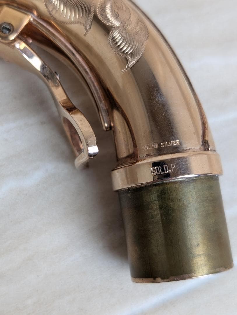 サックス　ネック　SOLID　SILVER　GOLD.P　ゴールドピンク　パーツ