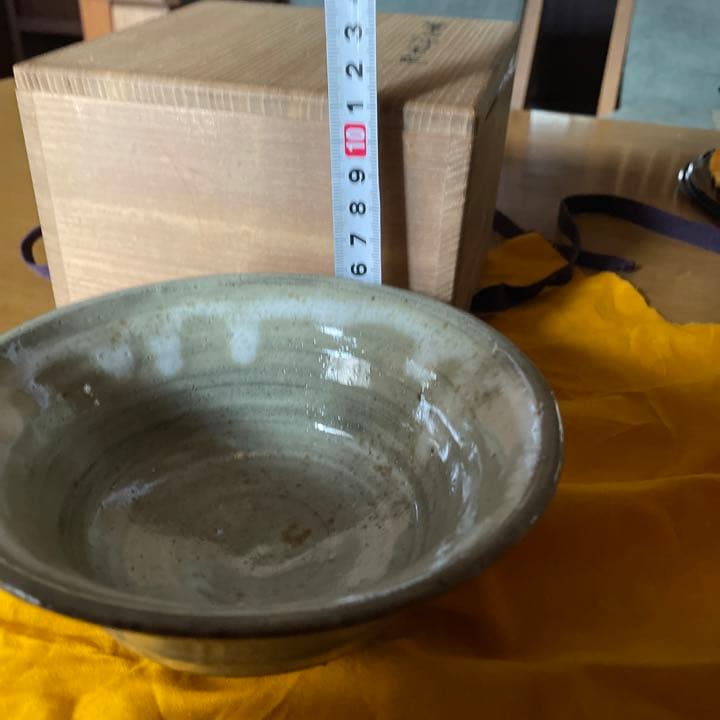 藁灰釉　抹茶大碗　茶道具　共箱